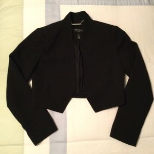 White House Black Market | Black cropped open front jacket
